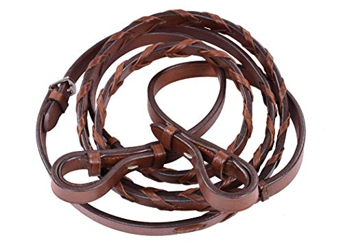 FORFURS Riendas de cuero con cordones para brida de caballo (mazorca, coñac)