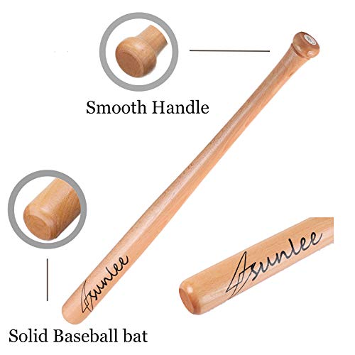 Forrader Bate de béisbol de madera de 25 pulgadas para adultos y niños, práctica de entrenamiento al aire libre o defensa en casa (25 pulgadas)