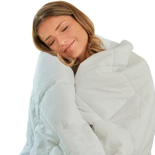FRAPPA - Weighted Blanket; Manta Pesada terapéutica para Adultos y niños; Edredón Blanco 200x220 y 11kg; Manta Ponderada para Alivio del Estrés y la Ansiedad (200_x_220_cm, 11)