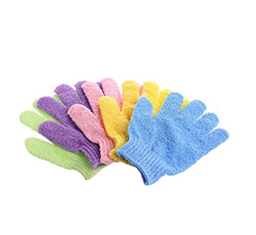 Frcolor 4 pares de ducha Exfoliante baño guantes Nylon ducha guantes Scrub exfoliante corporal