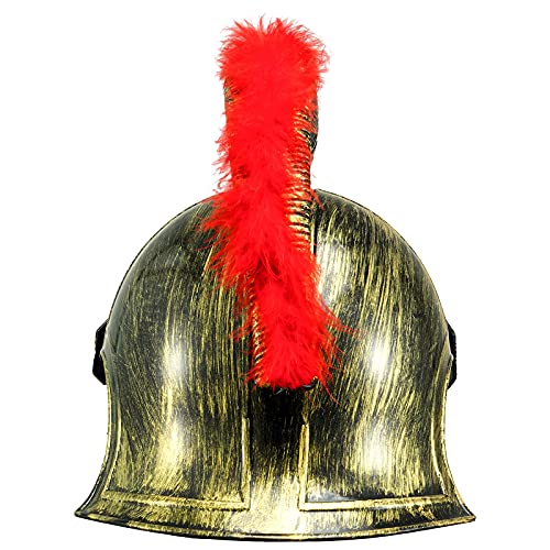 Freebily Casco de Soldado Romano Antiguo Casco Headware con Penacho Accesorio para Históricos Antiguos griegos y Romanos para Disfraz de Cosplay Carnaval y Festivales Oro&Rojo One Size