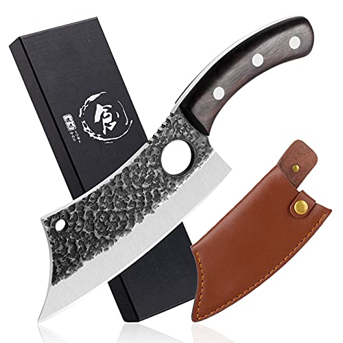 Freelander cuchillo de chef cuchillo de cocina cuchillo de parrilla hecho de acero con alto contenido de carbono cuchillo para exteriores con hoja afilada para acampar en casa de excursión