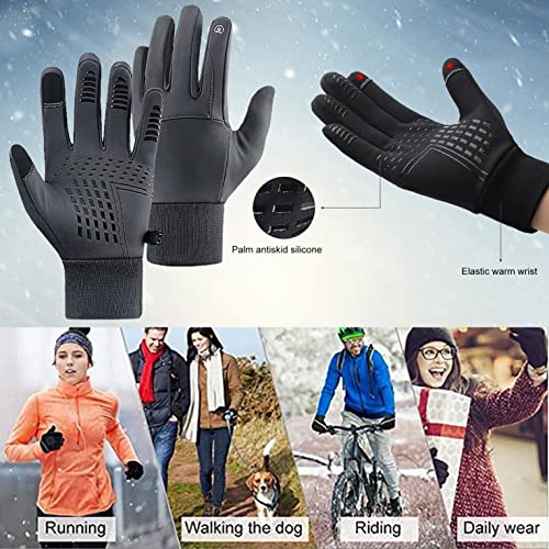 Freljorder Guantes de invierno unisex guantes cálidos-deportes al aire libre guantes de equitación de forro polar impermeable con guantes de pantalla táctil antideslizantes a prueba de viento