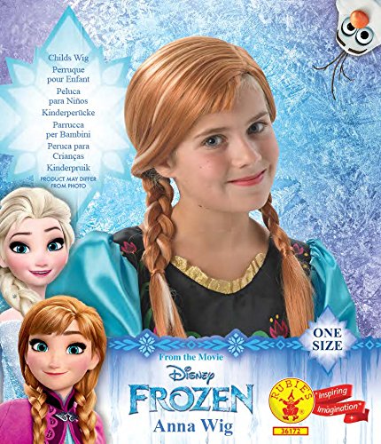 Frozen - Peluca de Anna con trenzas para niña, Talla única infantil (Rubie's 36172)