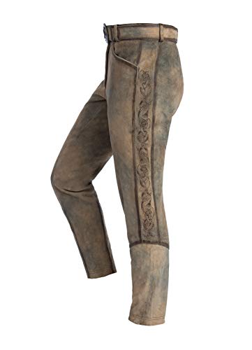 F&S LUXURIOUS RIDINGWEAR Exclusivo pantalón de equitación para mujer de piel de cabra (mostaza, 34)
