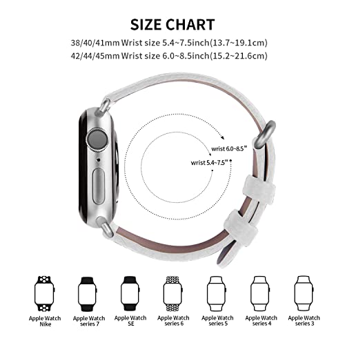 Fullmosa Correa de Reloj para Apple Watch SE Series 7/6/5/4/3/2/1,Correa de Cuero Compatible con iWatch 45/44/40/41/42/38 mm,Repuesto de Correa Reloj para Hombre y Mujer.