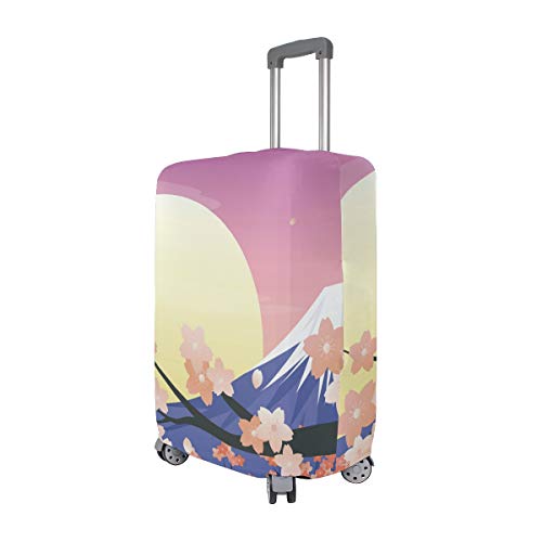 Funda protectora para equipaje de viaje, con montura japonesa, Fuji Cherry Blossoms, maleta, funda de elastano, para adultos, mujeres, hombres, adolescentes, se adapta a 18-20 pulgadas