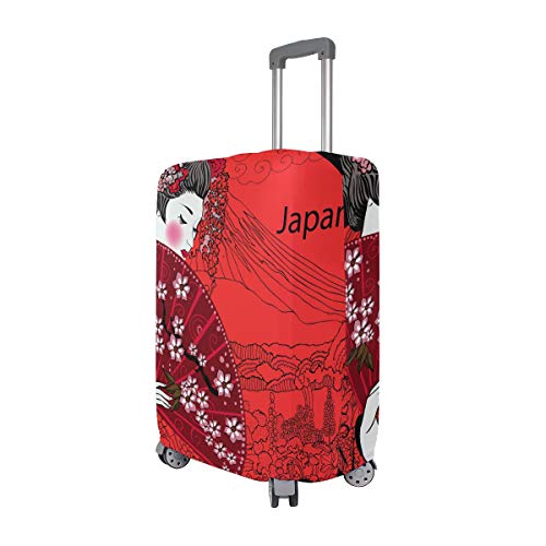 Funda protectora para maleta de viaje con montura Fuji para mujer japonesa con montura de elastano, para equipaje de 18 a 20 pulgadas