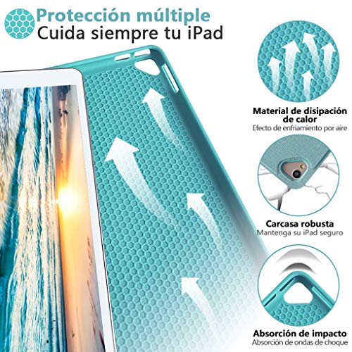 Funda Teclado iPad 10.2 9th Gen 2021, Funda iPad 2020 con Ranura para Lápiz y Español (Incluye Letra Ñ) Teclado Bluetooth Inalámbrico Desmontable para iPad Air 3/A2603/A2604/A2605- Cubierta Magnética