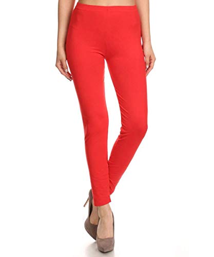 FUNGO Leggings Mujer Largo Deportivas Leggins Yoga Pantalones Para Mujer (40, Rojo)