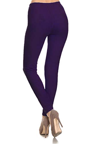 FUNGO Leggings Mujer Largo Deportivas Leggins Yoga Pantalones para Mujer fd (40, Ciruela)