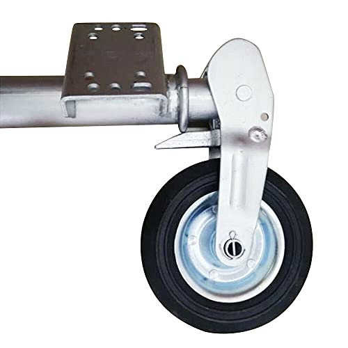 Futchoy Rueda Jockey profesional de 1200 LB, rueda Jockey de acero galvanizado para remolques de automóviles (200 mm, rueda de goma sólida antideslizante con llanta de metal)