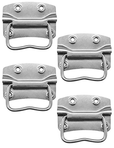 FUXXER® - 4 asas de metal, asas de hierro para baúles, cajas, maletas, cases, racks plegables (90 x 65 mm).
