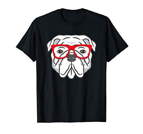 Gafas de Bulldog Inglés Rojo Camiseta