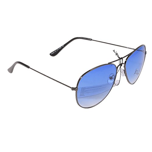Gafas de piloto, gafas de sol, de vuelo, porno, con bisagra de muelle, no reflejan (transparentes) en distintos colores Schwarzer Rahmen / Meerblaue Gläser Talla única