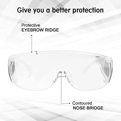 Gafas de Seguridad, ZHIKE Clear Anti-Fog and Scratch Reduction Goggle para Trabajo y Deporte, Hombres, Mujeres (2 PCS)
