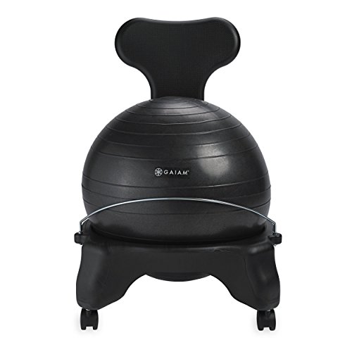 gaiam Balance Ball Chair, Mujer, Black, OS