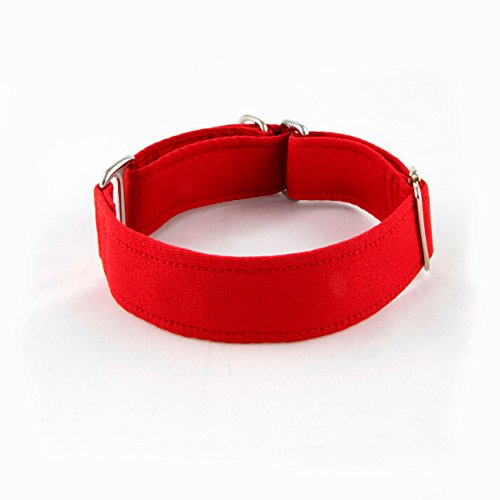 Galguita Amelie, 3cm Ancho Talla M (30cm - 39cm), Collar para Perro Martingale. Rojo.