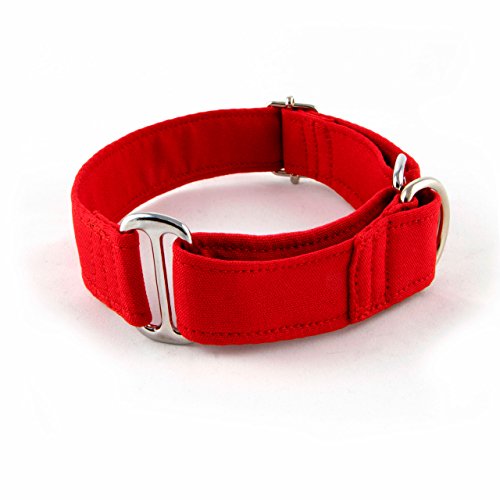 Galguita Amelie, 3cm Ancho Talla M (30cm - 39cm), Collar para Perro Martingale. Rojo.