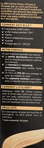 Garnier Skin Active BB Crema para pieles mixtas a grasas medianas – Cuidado milagro perfector Todo en 1 pieles mixtas grasas, 1 unidad