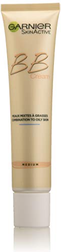 Garnier Skin Active BB Crema para pieles mixtas a grasas medianas – Cuidado milagro perfector Todo en 1 pieles mixtas grasas, 1 unidad