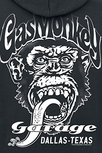 Gas Monkey Garage Dallas Texas Hombre Capucha con Cremallera Negro XXL