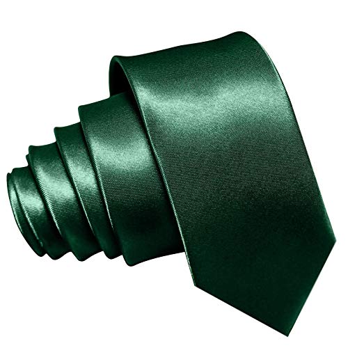 GASSANI Juego de 3 corbatas, 29 colores satinados, 8,5 cm de ancho, pañuelo Verde musgo, verde oscuro, verde. Medium
