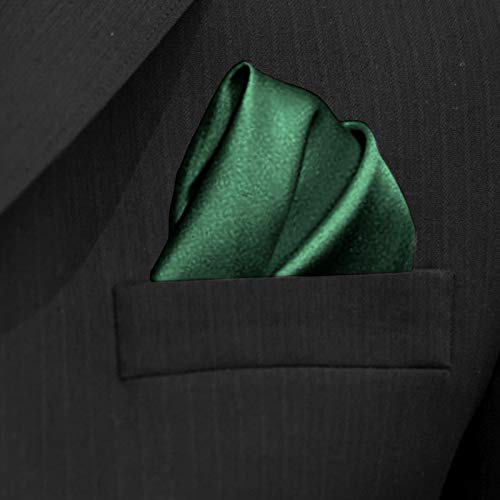 GASSANI Juego de 3 corbatas, 29 colores satinados, 8,5 cm de ancho, pañuelo Verde musgo, verde oscuro, verde. Medium