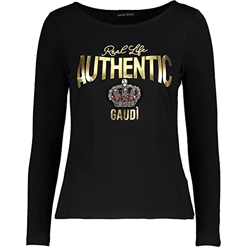 Gaudi Gaudi 121BD64051 - Camiseta de cuello redondo para mujer, Negro , S