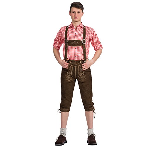 Gaudi-Leathers Lederhosen Blair Traditional pantalón bávaro Traje de Tirolesa Moda alemán de Oktoberfest carnevale para Hombre 56