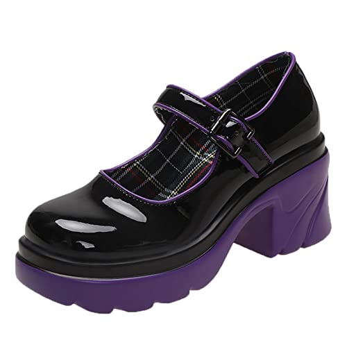 GDYJP Zapatos de Cabeza Cuadrada de Cuero de Cuero de Cuero Redondo de Cuero de la Cabeza de la Cabeza de la Mujer, Zapato de Caminar Ligero, diseño de Deslizamiento Conveniente, Moda y Personalidad
