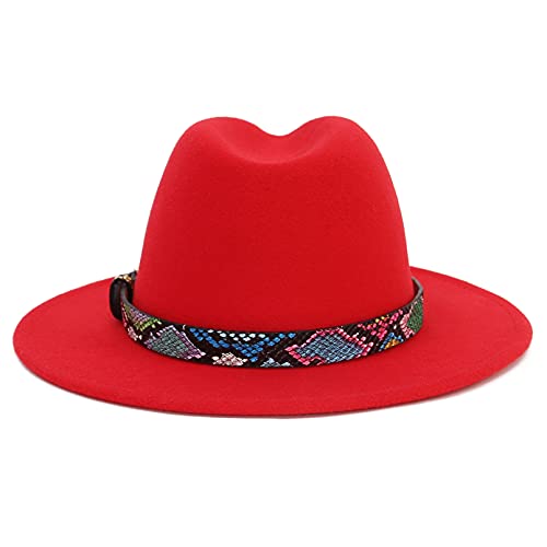 GEMVIE Sombrero de Fedora con Correa de Sombrero Tejida de Colores Sombrero de Fieltro Sombrero de Copa para Hombre y Mujer
