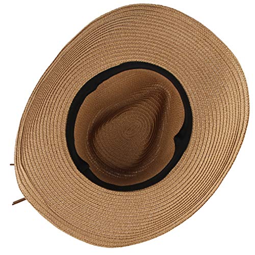 GEMVIE Sombrero Panamá de Playa Mujer Gorra de Sol Verano Caza Caqui