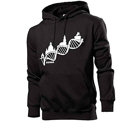 Generisch Dresdner DNA Hombre Hoodie Sudadera - shirt84 - Negro, XL