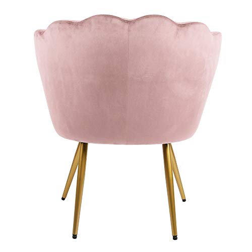 Genesis Flora Accent - Silla para bañera con respaldo de pétalo con patas de tubo de metal con acabado cromado dorado (color rosa)