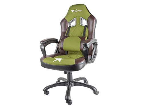 GENESIS Nitro 330 Silla Gaming, Cuero sintético, Verde, 53 x 51 x 125 cm