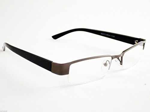 Gents – Funda semi sin montura gafas de lectura + 2,50 gafas de metal gafas de sol de estilo aviador (Marcos para hombres y mujeres – funda de gafas venta