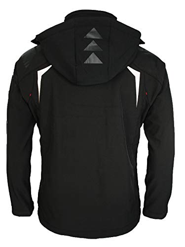 Geographical Norway Techno - Chaqueta flexible para hombre, con capucha desmontable, Hombre, color Negro , tamaño medium
