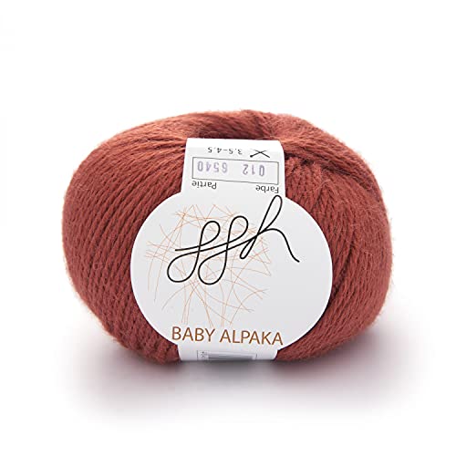 ggh Baby Alpaka Farbe - 012 - Rojo óxido quemado - Lana de alpaca bebé para tejer y hacer ganchillo