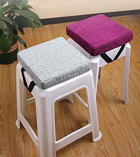 GGoty Cojín grueso de 5/8 cm, cojín de asiento cuadrado para silla de comedor, cojines de asiento, antideslizante para silla de escuela en el hogar, taburete (30 x 30 x 5 cm, púrpura)