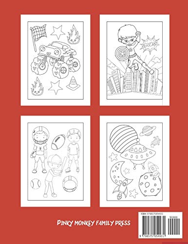 Giant Coloring Book For Boys: Trucks, Sharks, Robots, Cars, Planets, Space, Dragons, Sports, and Other Fun Coloring Pages. Activity Gifts For Kids.