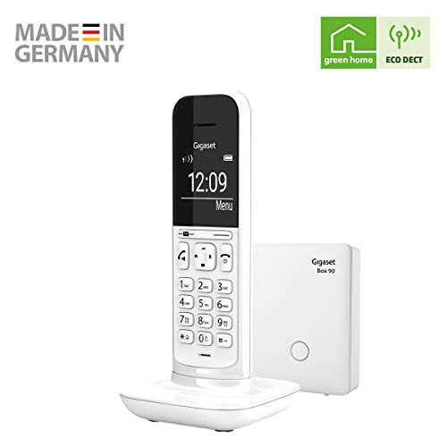 Gigaset CL390 - Teléfono fijo inalámbrico para casa, pantalla iluminada, agenda 150 contactos, blanco