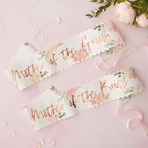 Ginger Ray-& Groom Hen Party Decorative Sashes 2 unidades, Color floral. (FH-213)