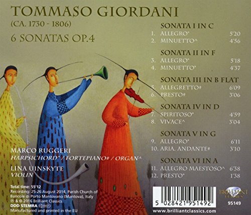 GIORDANI: 6 Sonatas Op.4