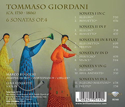 GIORDANI: 6 Sonatas Op.4