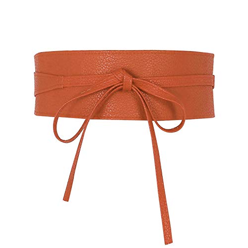 Glamexx24 Cinturón ancho Obi para mujer, cinturón clásico, naranja, Talla única