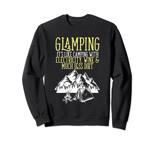 Glamping Definición Glamper Mujeres Vino Divertido Camping Sudadera