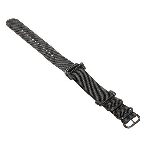 Global Brands Online Nylon escalada reloj banda pulsera negro 5-Ring Lugs adaptador para Suunto Core