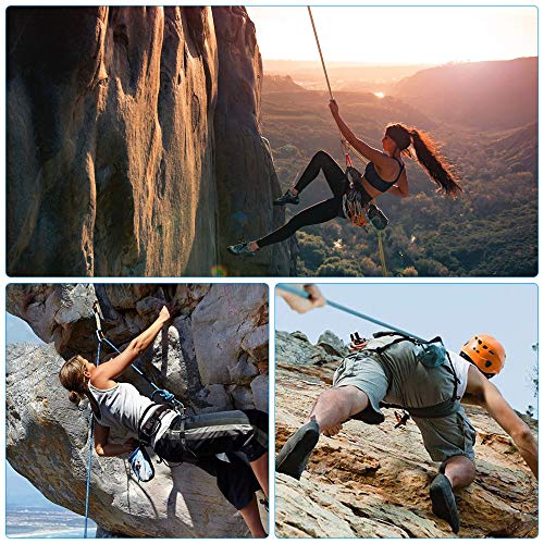 Gobesty Cuerda de escalada al aire libre, 10 m, cuerda de seguridad trenzada de nailon con mosquetón, para alpinismo al aire libre, camping, fuga y combate contra incendios (color aleatorio)