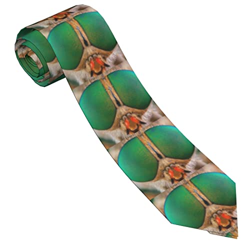 Gokruati Corbatas para Hombres Mujeres Corbata Formal de Negocios Corbatas Delgadas Elegantes Personalizadas Tábano Insecto Macro Ojo Verde Corbata Clásica Estampada para Bodas Negocios